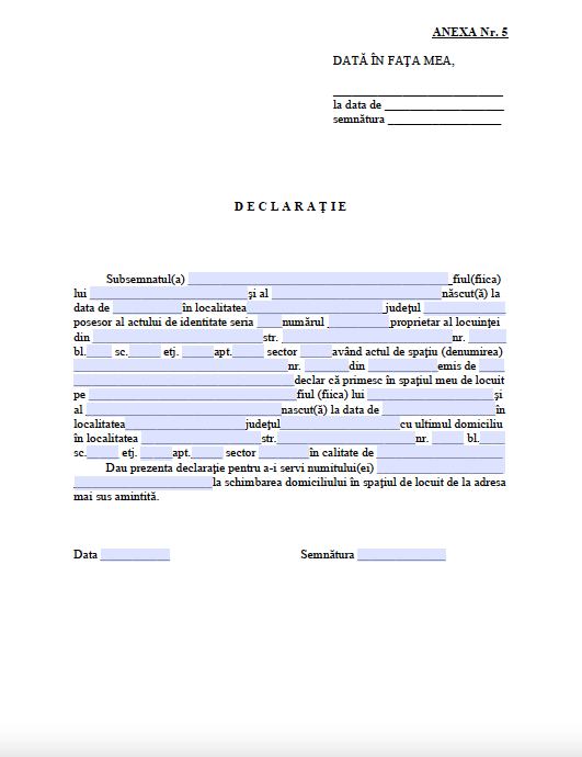 Anexa 5 Declaratie gazduitor